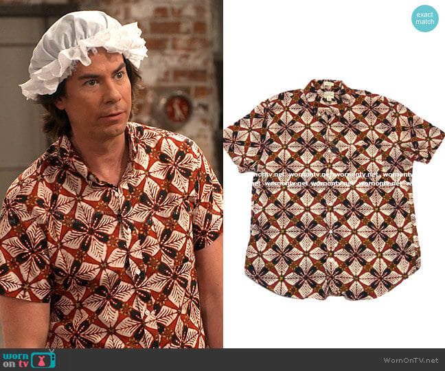 J. Crew Short-sleeve slub cotton shirt worn by Spencer Shay (Jerry Trainor) on iCarly