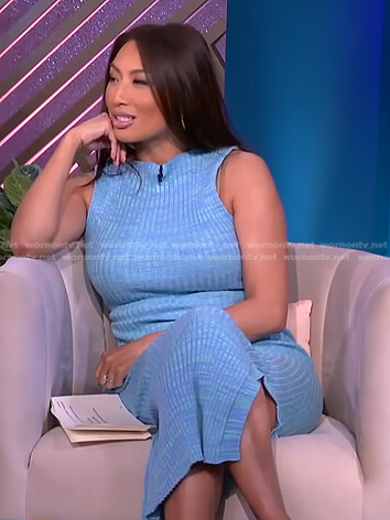 Jeannie’s blue ribbed dress on The Real