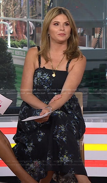Jenna’s black floral chain-strap dress on Today