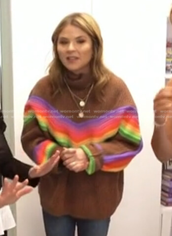Jenna's brown rainbow stripe sweater on Today