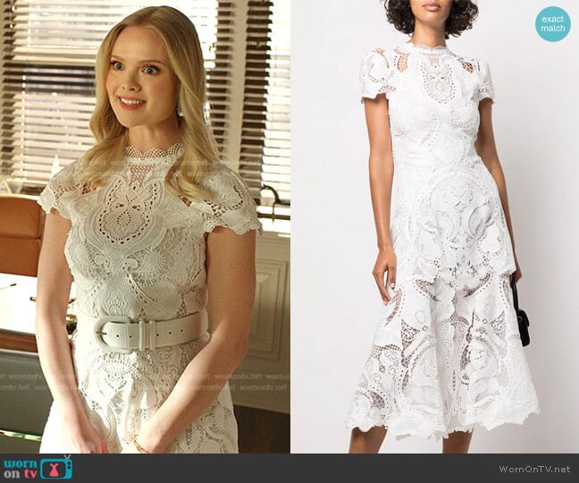 Cut Out-Detail Midi dress by Jonathan Simkhai worn by Carson Gagerbakke on Dynasty