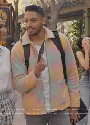 Jordan’s rainbow teddy jacket on All American