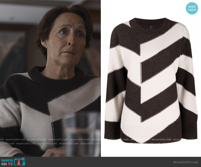 Carolyn Marten’s stripe sweater on Killing Eve