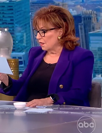 Joy’s purple double breasted blazer on The View