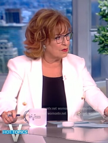 Joy's white double breasted blazer on The View