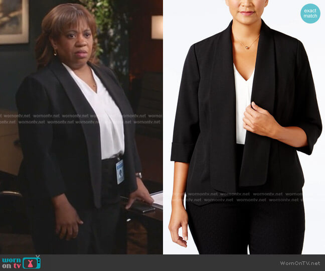 Open-Front Soft Blazer by Kasper worn by Miranda Bailey (Chandra Wilson) on Greys Anatomy