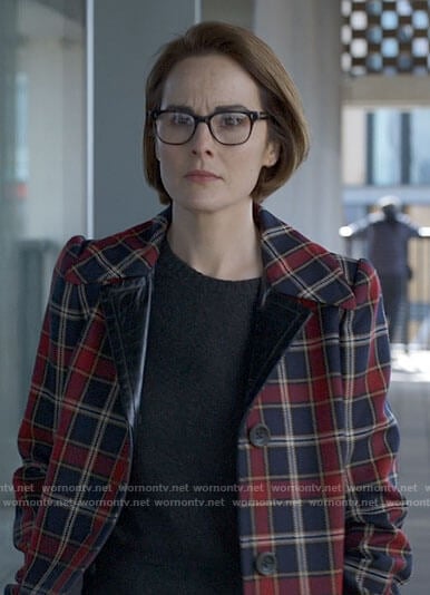 Kate's plaid coat on Anatomy of a Scandal