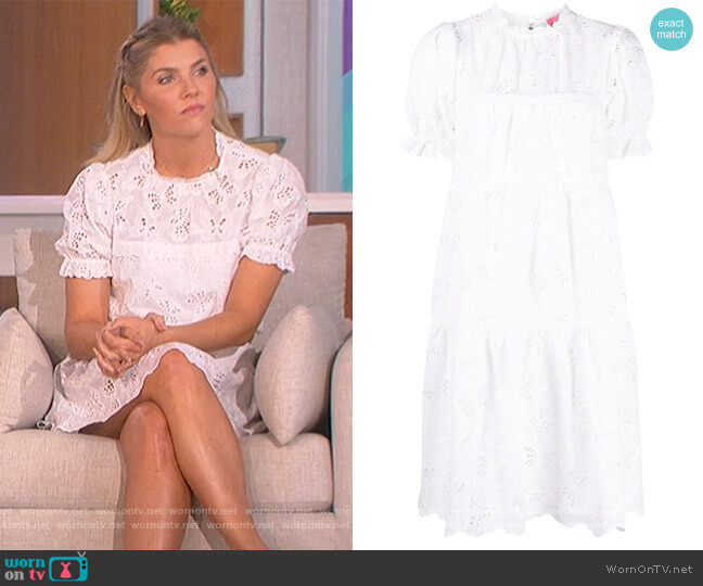 Butterfly eyelet tiered dress by Kate Spade worn by Amanda Kloots on The Talk