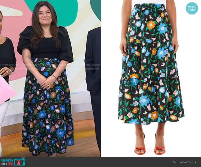 Floral Garden Skirt by Kate Spade worn by Adrianna Barrionuevo  on Today
