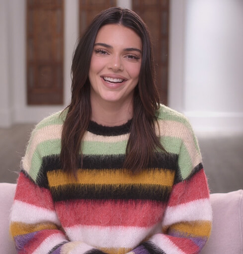 Kendall’s striped mohair sweater on The Kardashians