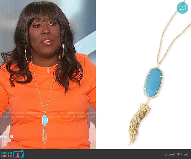 Rayne Gold Pendant Necklace by Kendra Scott worn by Sheryl Underwood  on The Talk