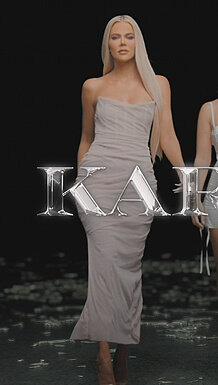 Khloe's gray bustier dress on The Kardashians