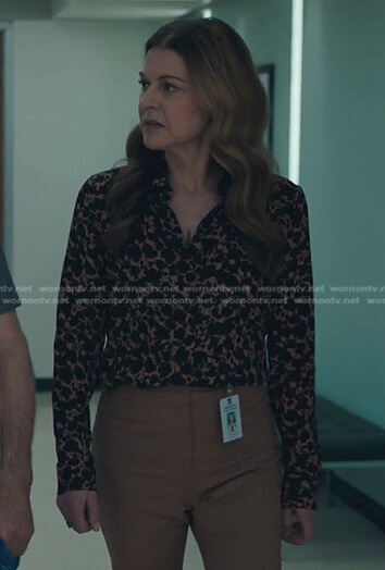 Kit's black and brown floral shirt on The Resident