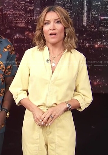 Kit's yellow jumpsuit on Access Hollywood