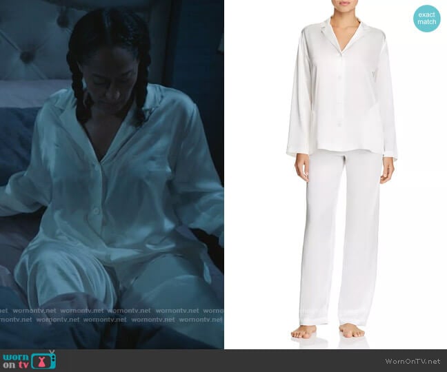 Silk Long-Sleeve Pajama Set by La Perla worn by Rainbow Johnson (Tracee Ellis Ross) on Black-ish