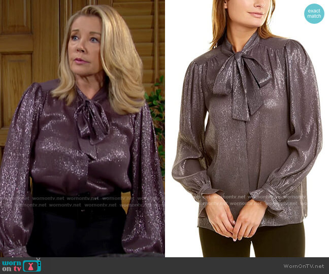 Lafayette 148 NY Byron Blouse worn by Nikki Reed Newman (Melody Thomas-Scott) on The Young and the Restless