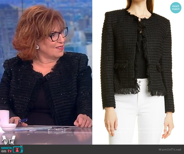 Angelina Sequin Tweed Jacket by L'Agence worn by Joy Behar on The View