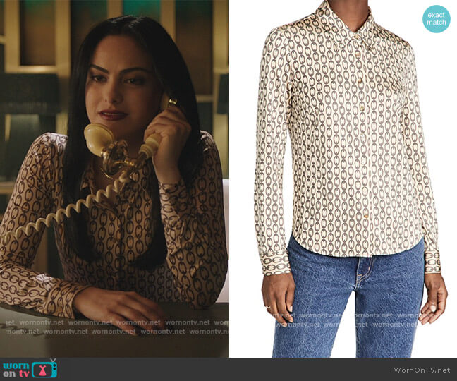 Harmony Blouse by L'Agence worn by Veronica Lodge (Camila Mendes) on Riverdale