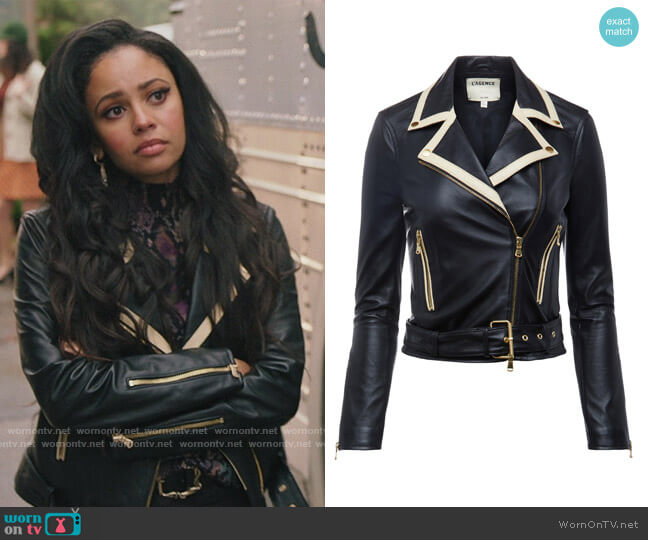Syd Leather Jacket by L'Agence worn by Toni Topaz (Vanessa Morgan) on Riverdale