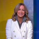 Lara’s white double breasted blazer on Good Morning America