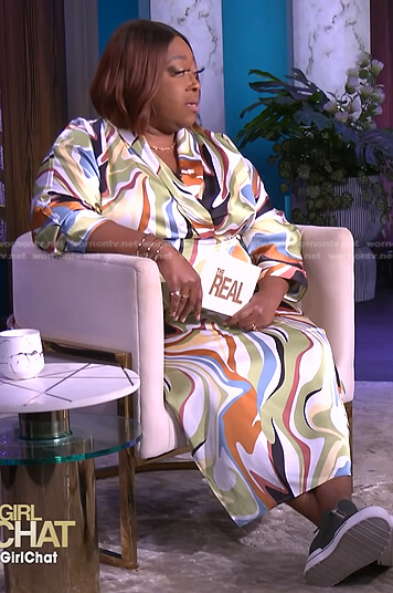Loni's marble print dress on The Real