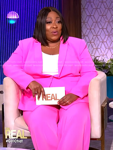 Loni's pink blazer and pants on The Real