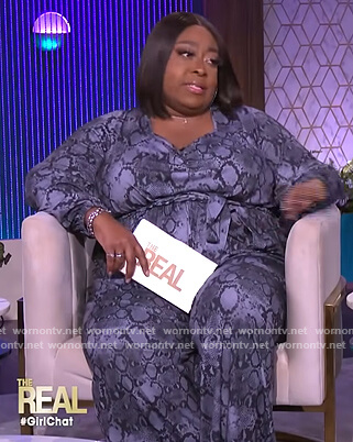 Loni’s snake print jumpsuit on The Real