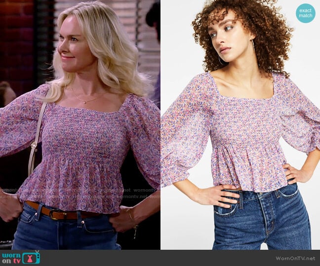 Lucy Paris Pink Smocked Top worn by Nicole (Laura Bell Bundy) on Call Me Kat