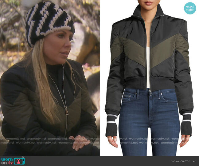 Conquer Your Fears Cropped Puffer Jacket by Maggie Marilyn worn by Dr. Jen Armstrong  on The Real Housewives of Orange County