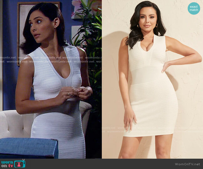Claire Bandage Dress by Marciano worn by Gabi Hernandez (Camila Banus) on Days of our Lives
