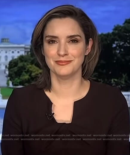 Margaret Brennan’s twist neck top on CBS Mornings