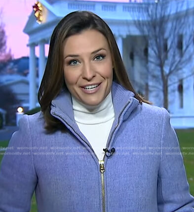 Mary’s lilac zip front coat on Good Morning America