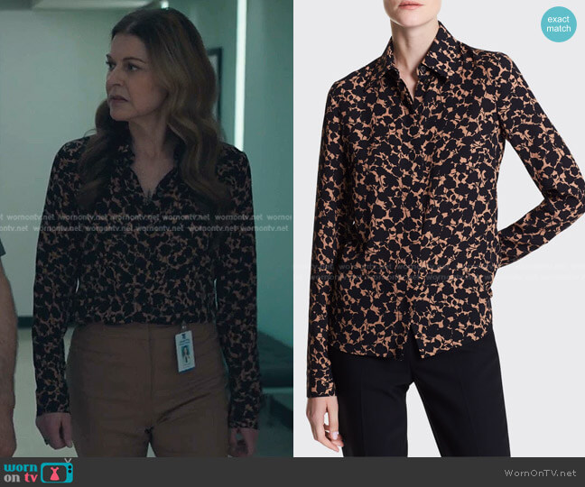 Hansen Floral-Print Button-Front Shirt by Michael Kors worn by Kit Voss (Jane Leeves) on The Resident