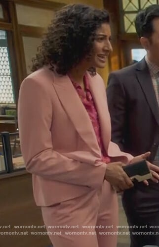 Mikaela's pink single button blazer on Mr Mayor
