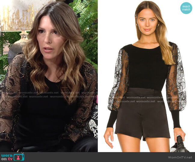 Milly Organza Blouson Sweater worn by Chloe Mitchell (Elizabeth Hendrickson) on The Young & the Restless