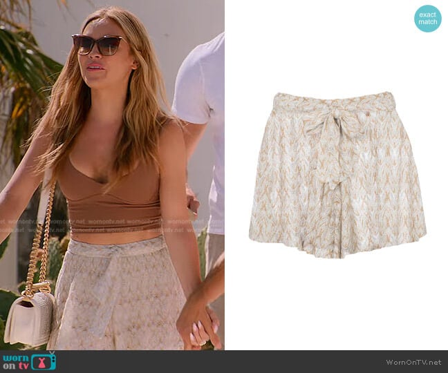 Mid-rise crochet shorts by Missoni Mare worn by Chrishell Stause on Selling Sunset