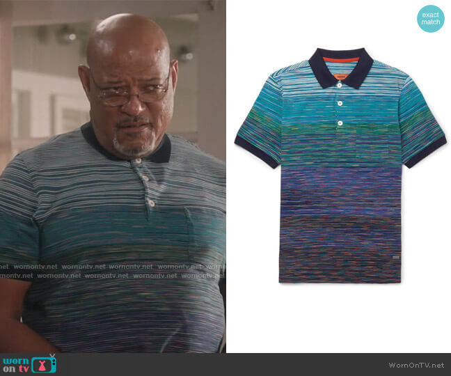 Space Dyed Cotton Polo Shirt by Missoni worn by Laurence Fishburne on Blackish