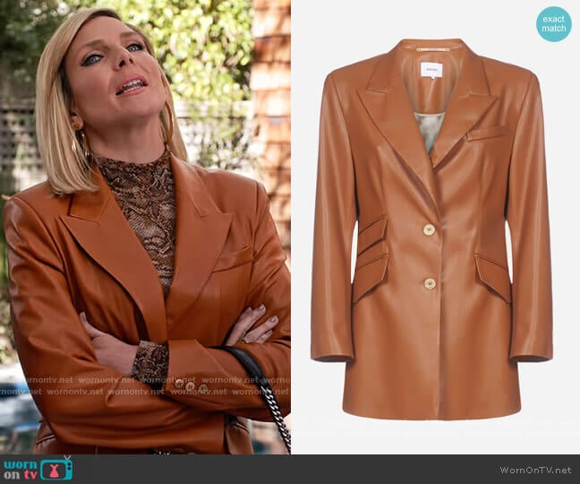 Leather Blazer by Nanushka worn by Brianna (June Raphael) on Grace and Frankie