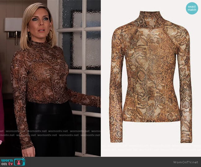 Snake Skin Mesh Top by Nanushka worn by Brianna (June Raphael) on Grace and Frankie