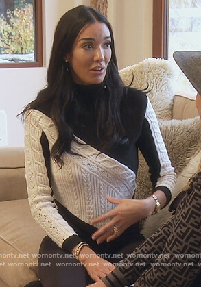 Noella’s colorblock cable knit sweater on The Real Housewives of Orange County