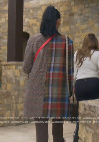 Noella's mixed plaid coat on The Real Housewives of Orange County