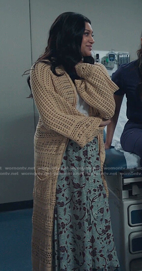 Padma's floral skirt on The Resident