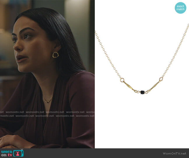Single Stone Necklace by Peggy Li worn by Veronica Lodge (Camila Mendes) on Riverdale