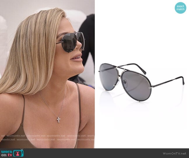 Sunglasses P 8478 by Porsche Design worn by Khloe Kardashian (Khloe Kardashian) on The Kardashians