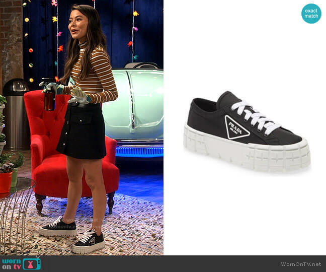 Prada Logo Lug Platform Sneaker worn by Carly Shay (Miranda Cosgrove) on iCarly