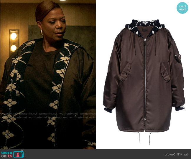 Prada Re-Nylon hooded raincoat worn by Robyn McCall (Queen Latifah) on The Equalizer
