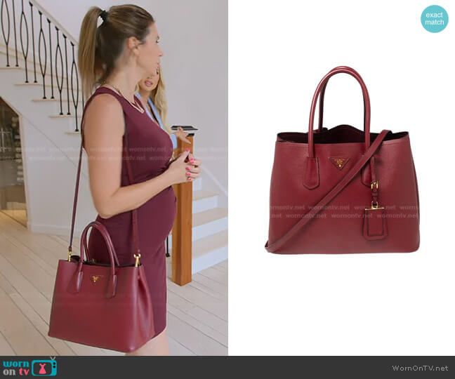 Saffiano Double Tote Bag by Prada worn by Maya Vander on Selling Sunset