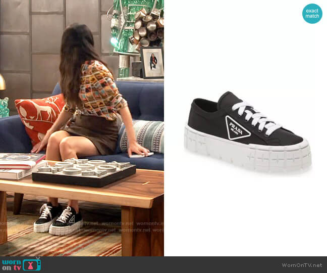 Prada Logo Lug Platform Sneaker worn by Carly Shay (Miranda Cosgrove) on iCarly