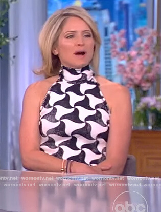 Sara’s printed halter neck top on The View