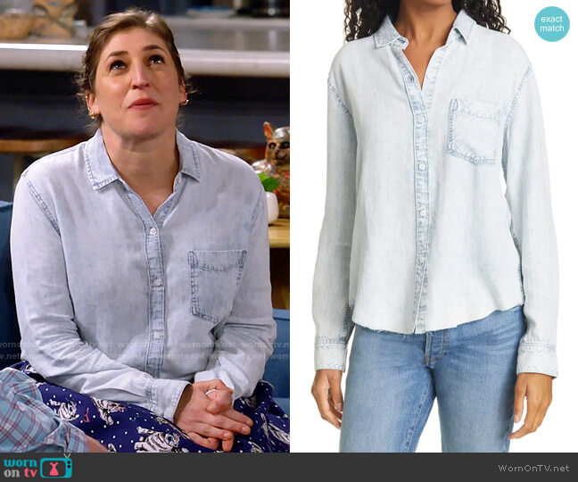 Rails Ingrid Shirt in Light Acid Wash worn by Kat Silver (Mayim Bialik) on Call Me Kat